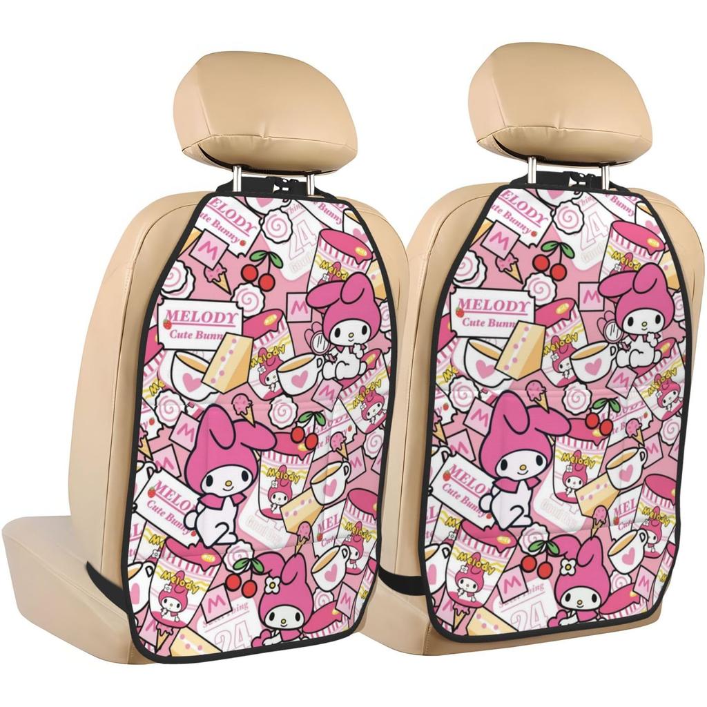 Kick Guard, 2-Piece Set, My Melody Seat Back Pocket, Car Storage Pocket, Rear Seat
