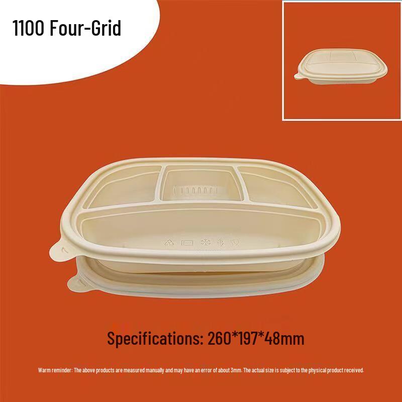 Biodegradable 4-Compartment Meal Box