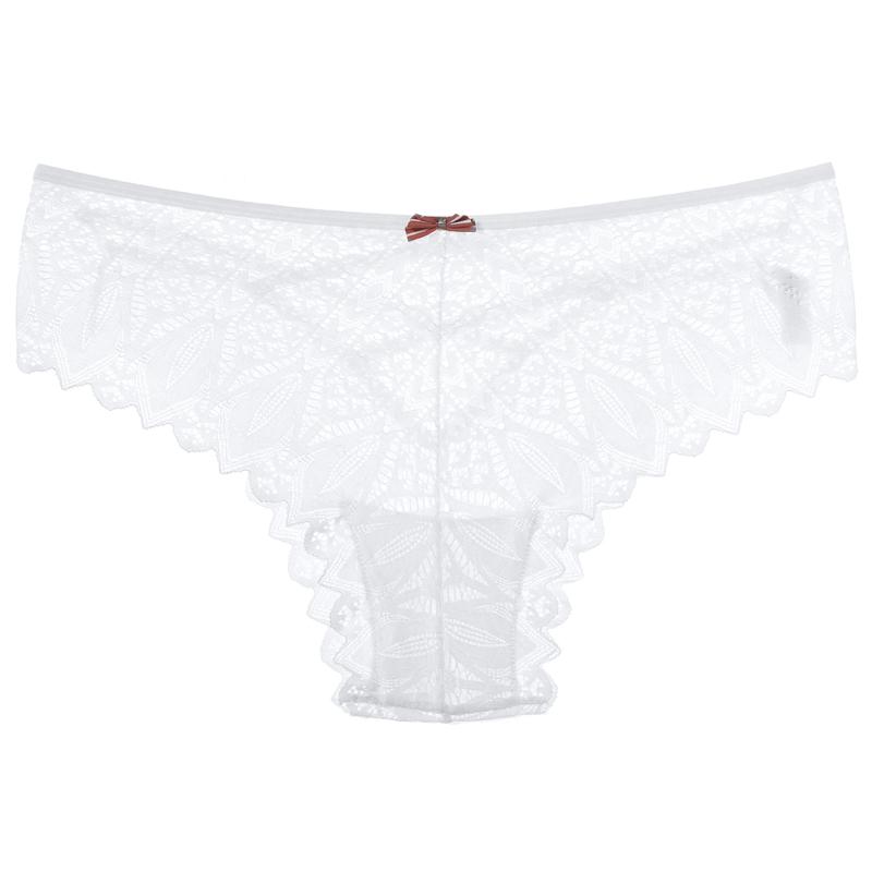 Lace Hollow Out Underwear Women Lingerie G String Sexy Cross Strap Panties Temptation Bow Transparent Knickers Female Underpants