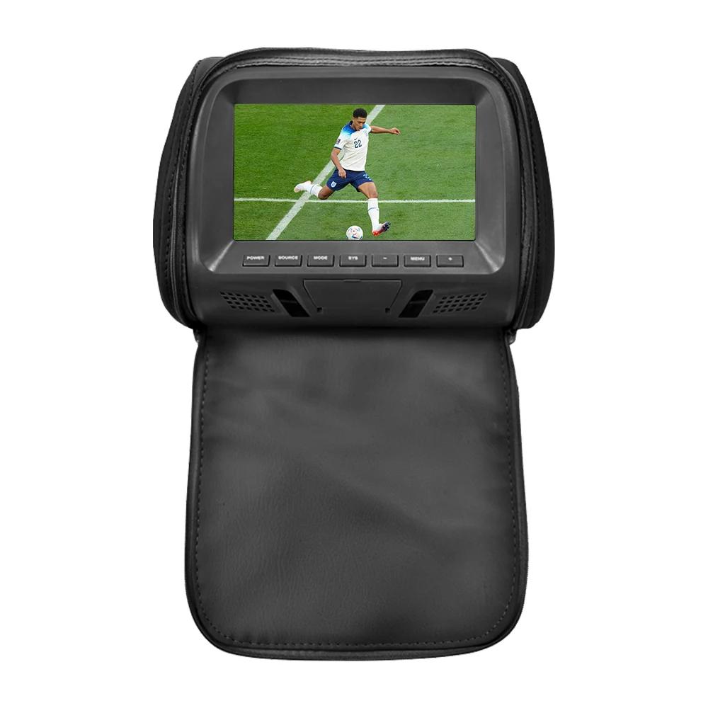 TOYOUSONIC Auto-Kopfstützenmonitor, universell, 7 Zoll, LED-Bildschirm, Multimedia-MP5-Player, Kissen, unterstützt USB/SD-Eingang, FM/Lautsprecher/Kamera