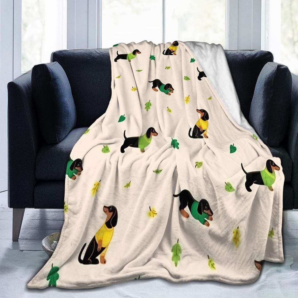 Dachshund Flannel Blanket Dogs Animal Awesome Throw Blanket for Home Hotel Sofa 125*100cm Rug Piece