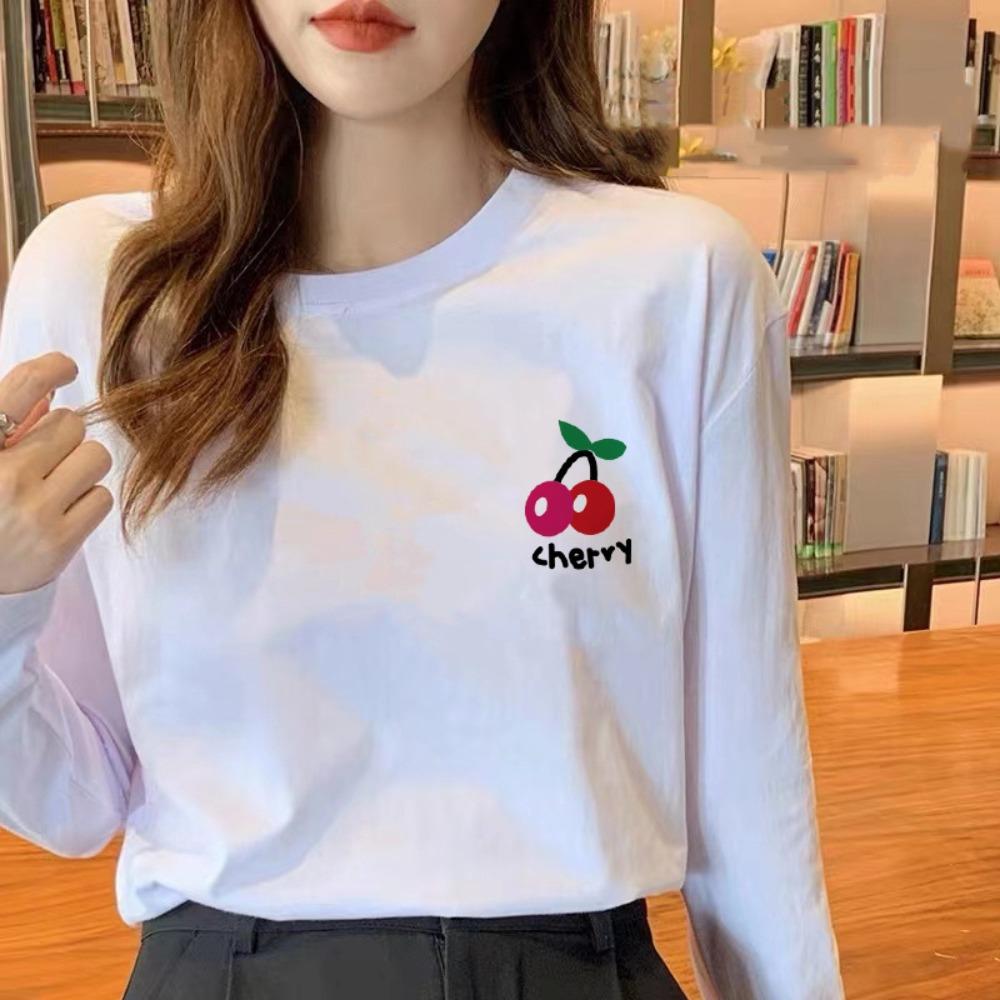 

Белые рубашки с низом, хлопковые свитера, женские, корейские, с длинным рукавом, футболки для девочек 2000 года L-Style E