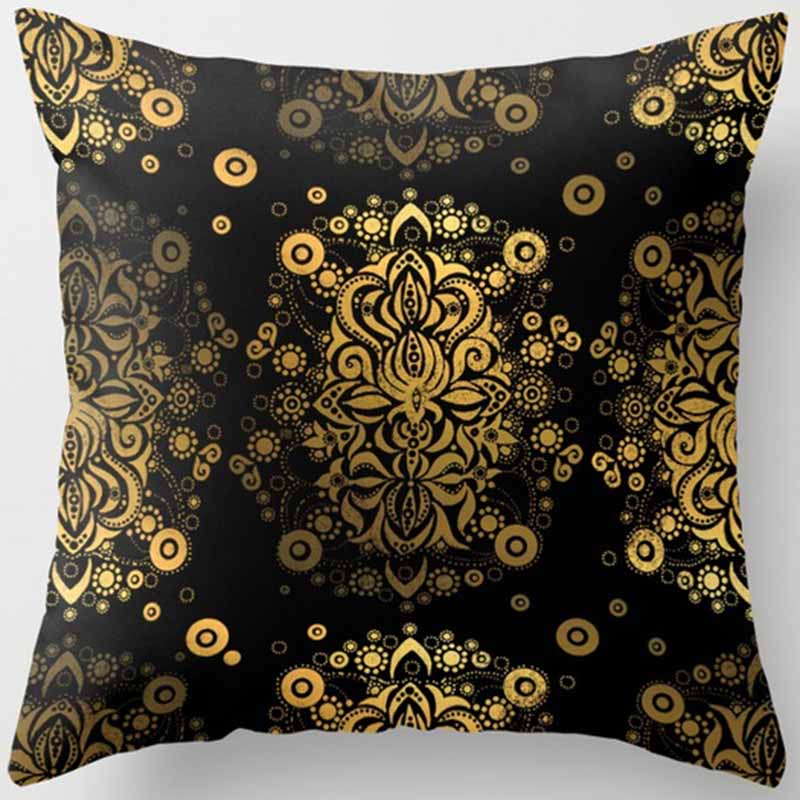 Black and Yellow Square Pillowcase, Home Decoration, Car Sofa Cushion Cover 45cm*45cm