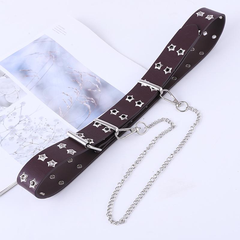 Star Corn Buckle Women'S Sweater Belt Chain Decorative Wide Belt Women