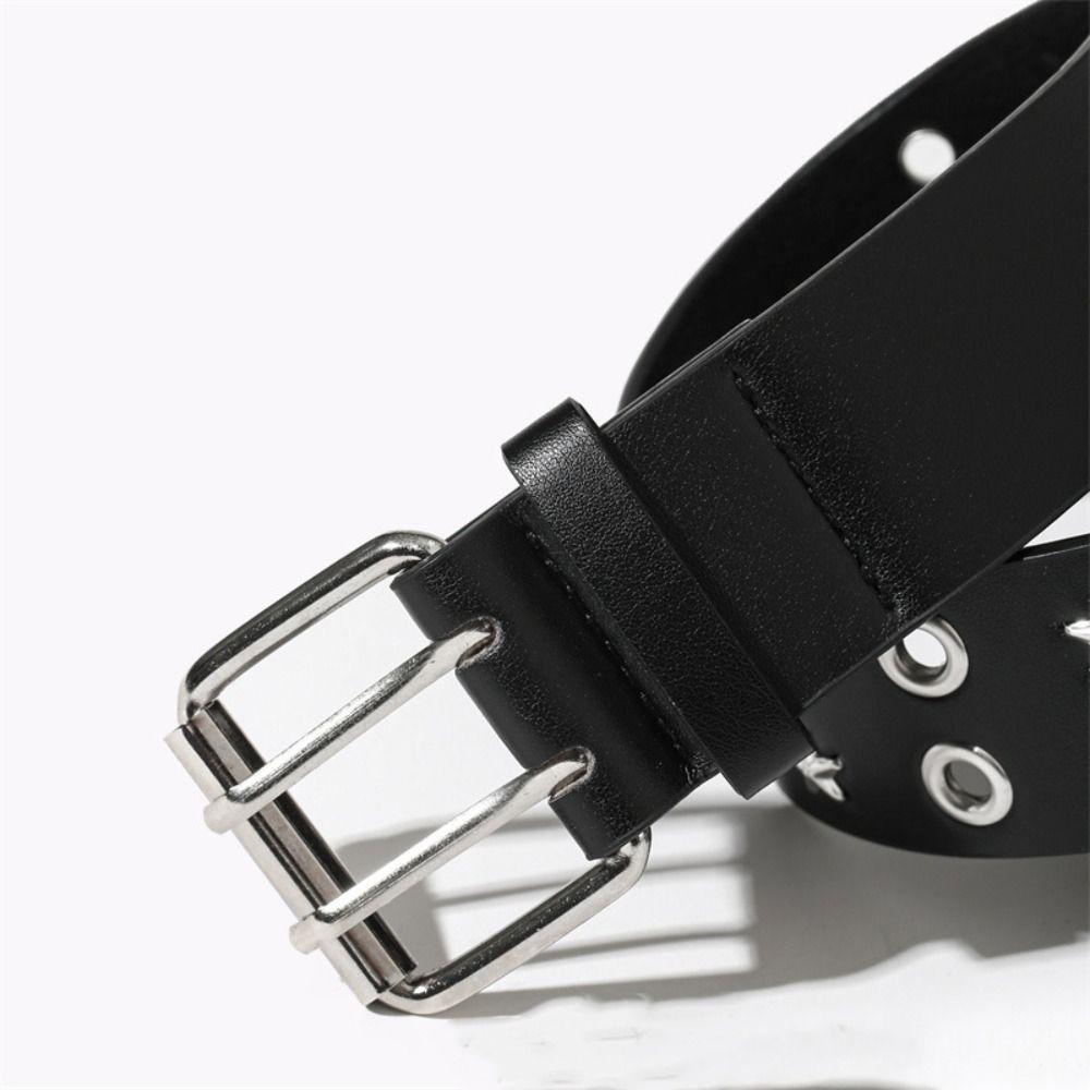Pin Buckle Star Rivet Belt Luxury Design Punk Waistband  Paired with Skirts Jeans
