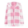 Autumn and Winter Women's Jacket Loose Plaid Wool Cardigan Fashion Sweater