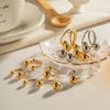 Golden Steel Spherical Personality Ring For Women Large Small Ball Design High End Minimalist Niche Accessory