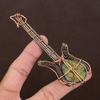 Natural Labradorite Gemstone Handmade Copper Wire Wrap Guitar Pendant 4.53" L9k80