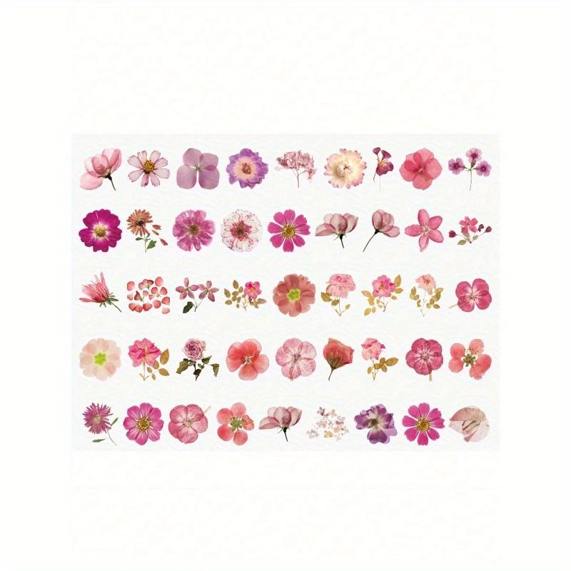 1 Box Of 45 Retro Fresh Floral Decoration PET Stickers For Journaling And Collage Back To School