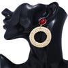 Women Fashion Boho Style Rattan Braid Earrings