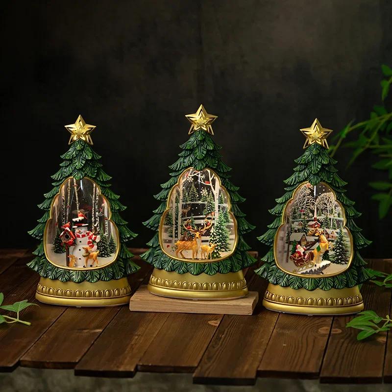 Bożonarodzeniowa żywiczna pozytywka kula kryształowa prezenty świąteczne zabawka ozdoby rękodzieło pozytywka prezenty dla dzieci