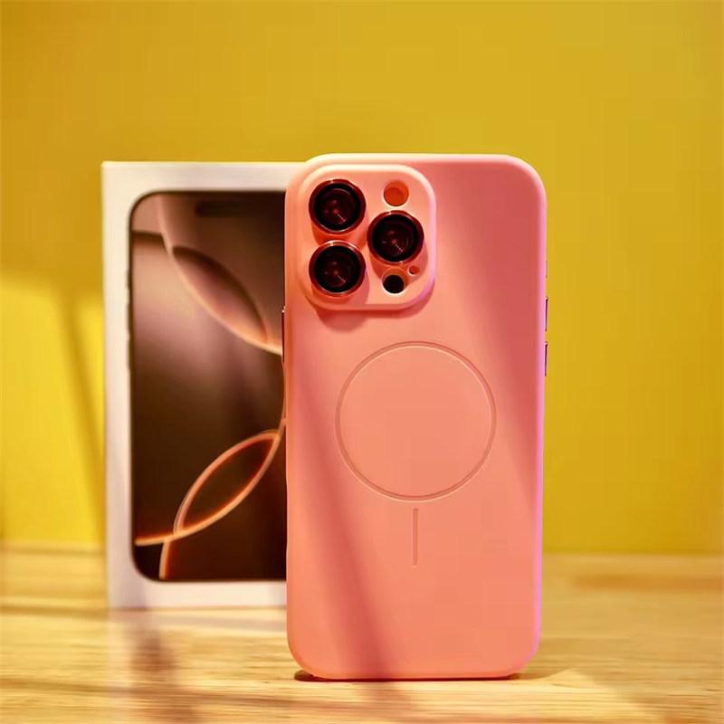 Luxury Soft For Magsafe Wireless Charging Case For iPhone 16 15 14 13 12 11 Pro Max Plus  Magnetic Dopamine Shockproof PC Cover