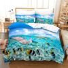 Cartoon Ocean Fish Duvet Cover Microfiber Marine Theme Bedding Set Sea Underwater World Quilt Cover Queen For Boys Girls