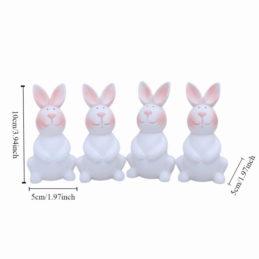 Cartoon Easter Bunny Ornament Plastic Rabbit Figurine Rabbit Statue  Easter Celebration