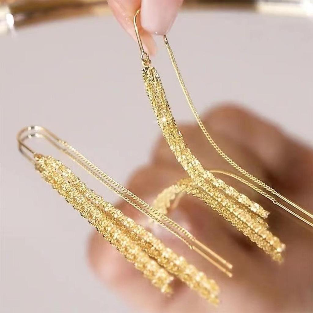 Baby's Breath Tassel Earrings: Light Luxury, Slimming Design, 2025 Trendy Anti-Loss Jewelry for Women