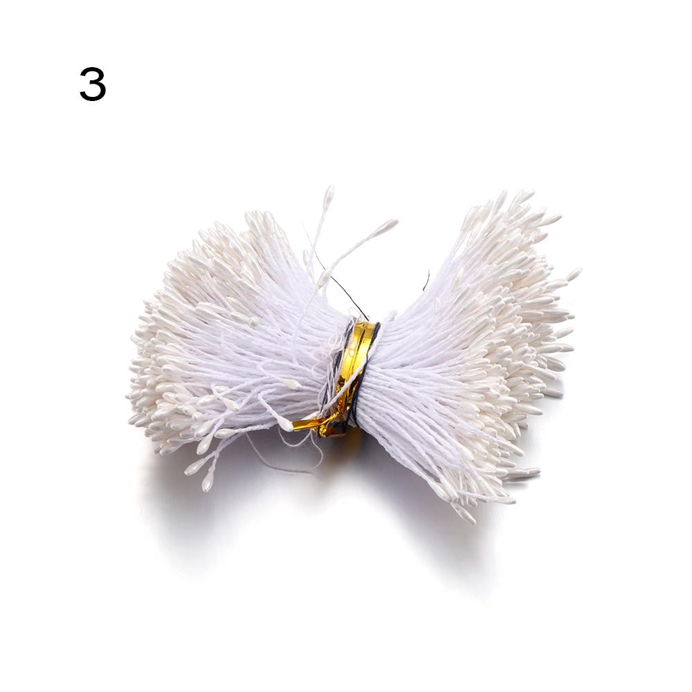 400pcs Mini Artificial Pearl Pistil Double Heads DIY Floral Craft For DIY Needlework Scrapbooking Wreath Wedding Decoration