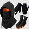 3-4Pcs Winter Hat Gloves Socks Set Windproof Anti-Slip Stretchy Unisex for Outdoor Sports and Daily Use