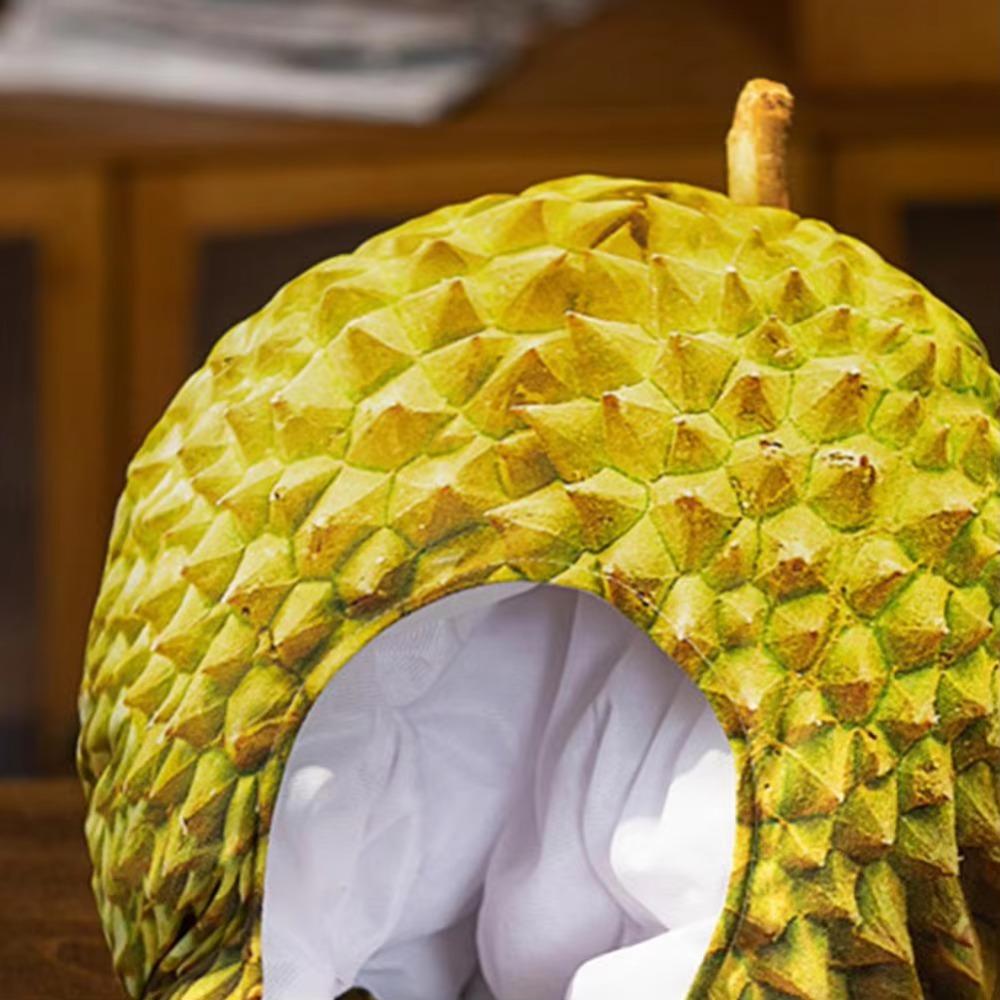 Headwear Funny Simulation Durian Hat Soft Comfortable Durian Headgear Unique Cartoon Hat Cosplay Costume