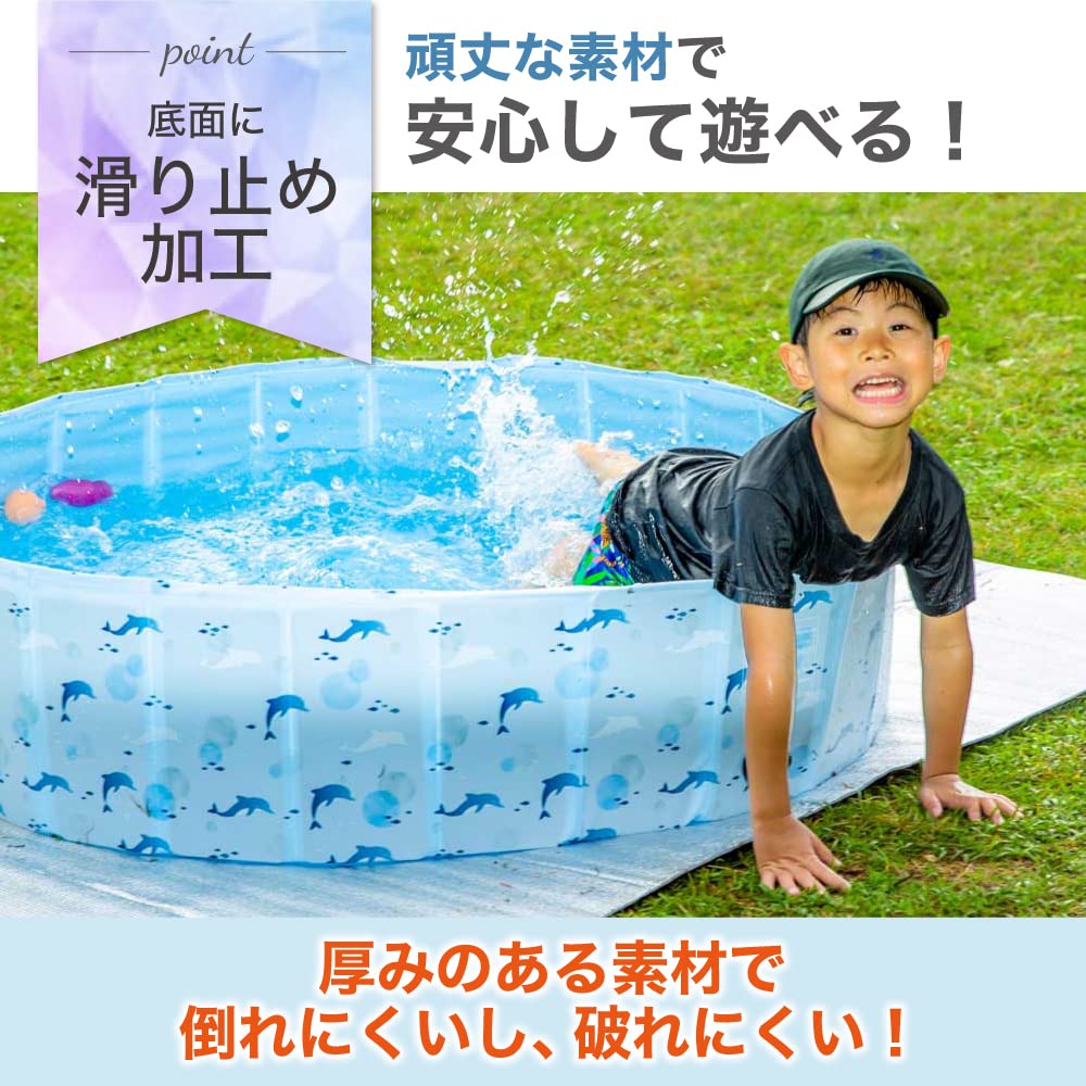 Sammenleggbart Ingen Inflasjon Kreves Smile Home 160x30cm Basseng, [Barnebasseng] Hund, Kjæledyr, Balkong, Innendørs, Bruk, 120x30cm, (120cmx30cm, Delfin)