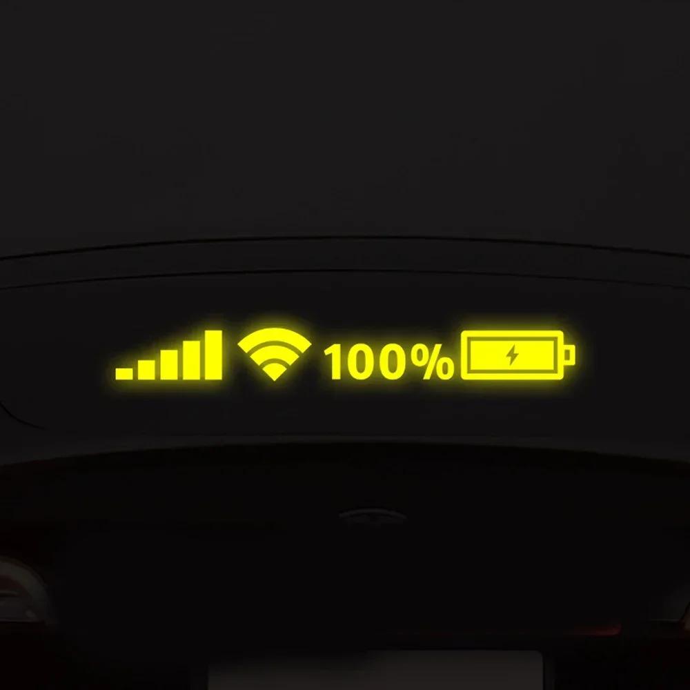 2025NEW Car Vinyl Reflective Stickers Wifi Battery Level Signal Decals Decor Car Funny Sticker For Auto Decor Accessories