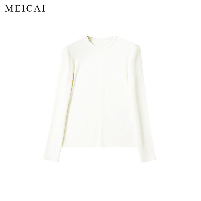 Toray Wool Lyocell Brushed Inner Right-Angle Shoulder Long-Sleeve T-Shirt XL (126-135 lbs) белый/кремовый