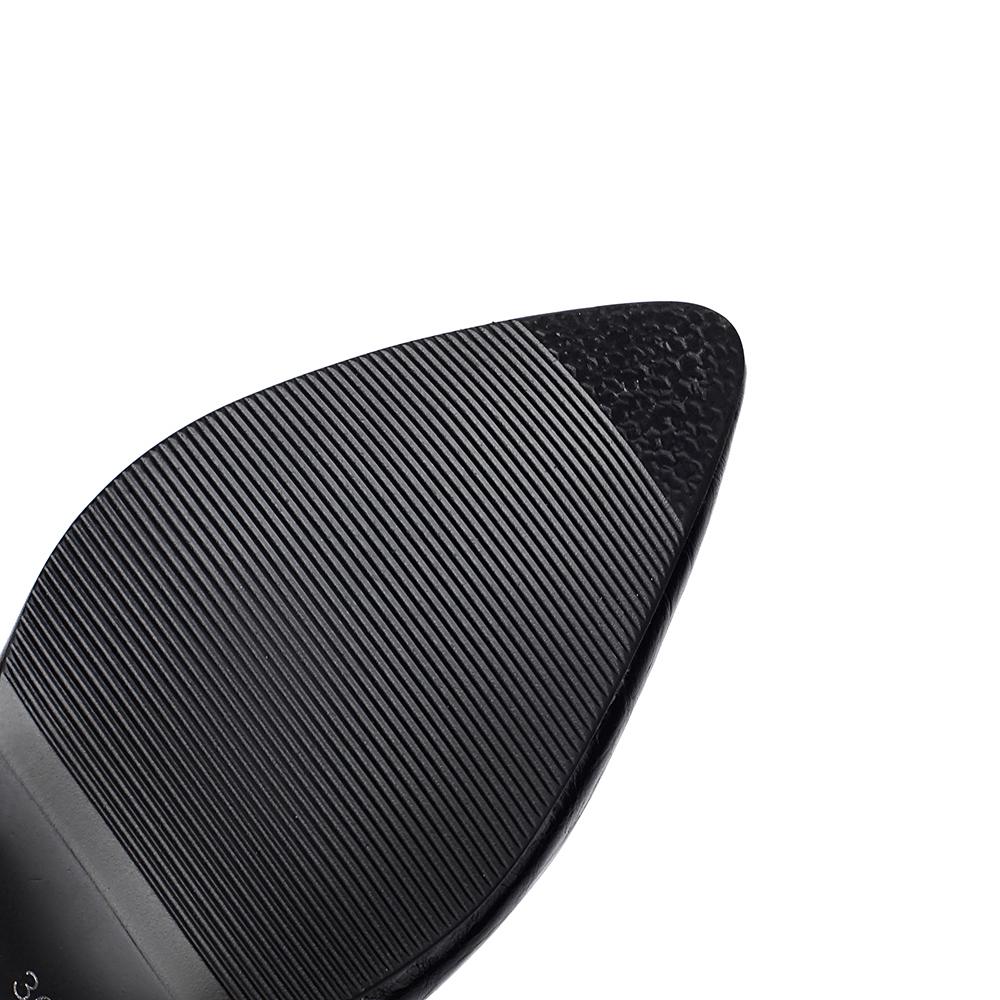 Black Brown Women Ankle Boots Pointed Toe High Spike Heel Big Size 47