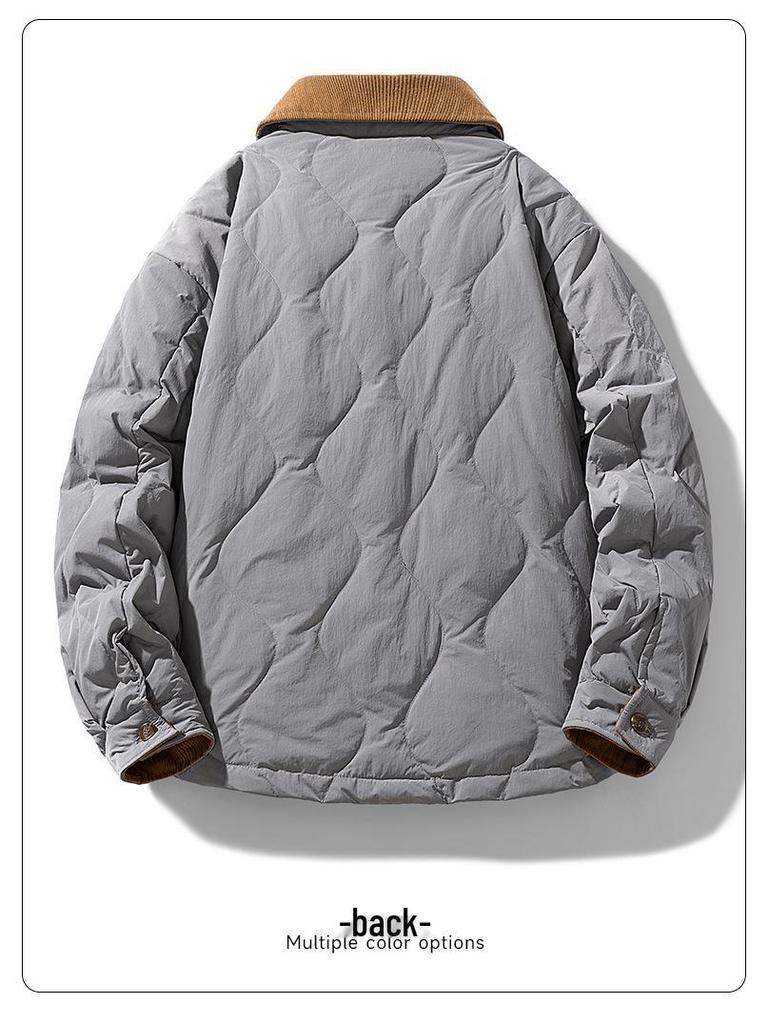 Men's 90% Down Jacket - 2025 Winter Retro Lapel Style, Warm & Lightweight Loose Coat