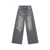 Men's Summer New Product Retro Washed Pattern Distressed Straight Leg Wide Leg Mop Jeans