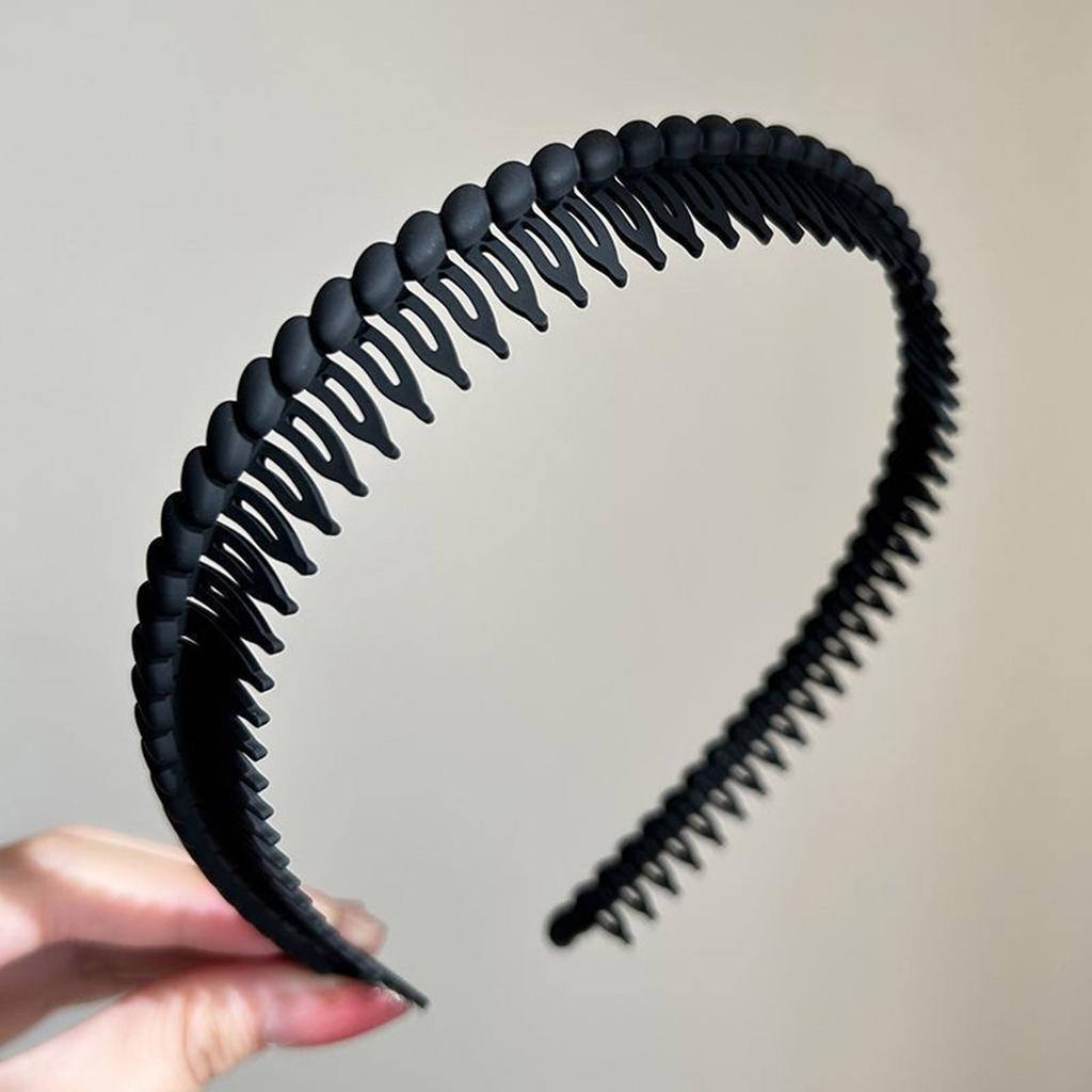 Trendy Anti Slip Headbands for Women with Teeth Comb Lightweight Plastic Design Plain Hair Hoop