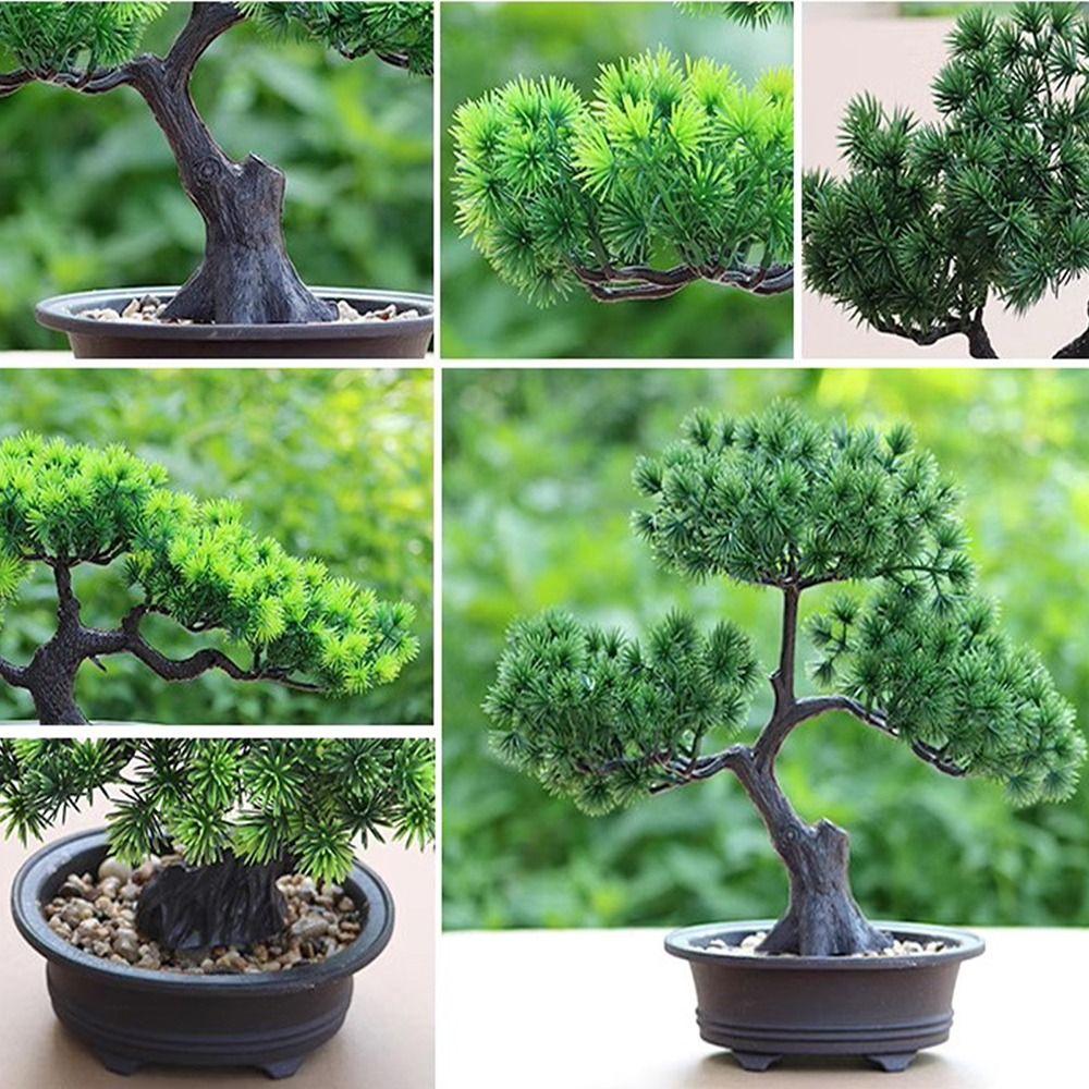 Plastic Simulation Pine Tree Handmade Artificial Bonsai Plants Home Decoration