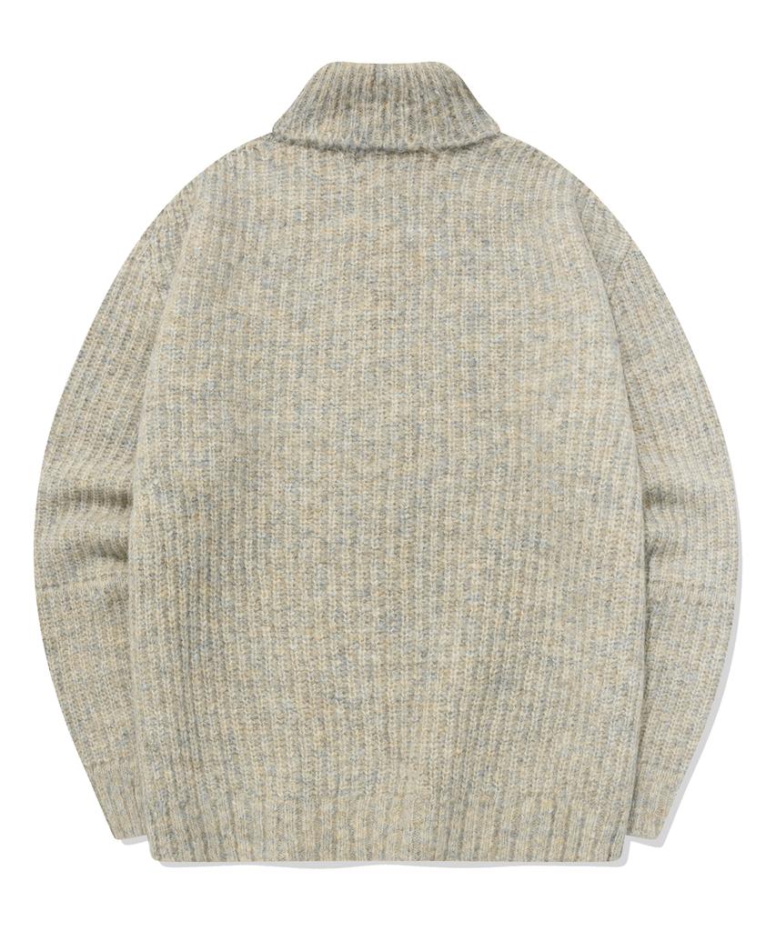 COVERNAT Multi-Color Turtleneck Knit Oatmeal