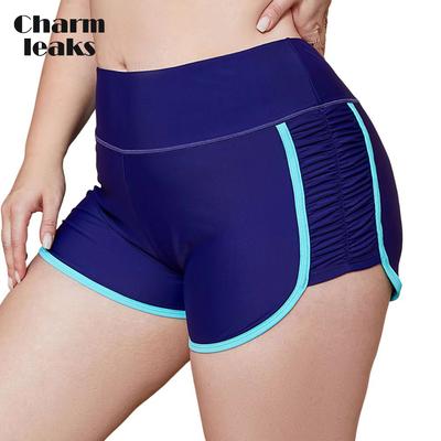 Calções de banho femininos plus size, calções de banho de cintura alta, tankini