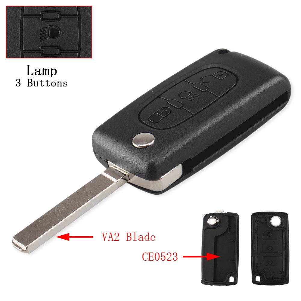 Flip Folding Cae Key Case Blank Shell for Peugeot 107 207 307 307S 308 407 607 2006 for Citroen C2 C3 C4 C5 C6 C8