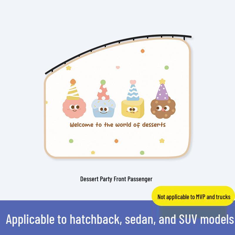 Car Rear Seat Cartoon Sun Shade: Baby Sun Protection and Privacy Curtain