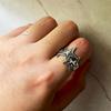 Retro Triple Star Ring For Men Women Silver Color Punk Gothic Vintage Open Ring Handmade Designer Jewelry Unisex Accessories