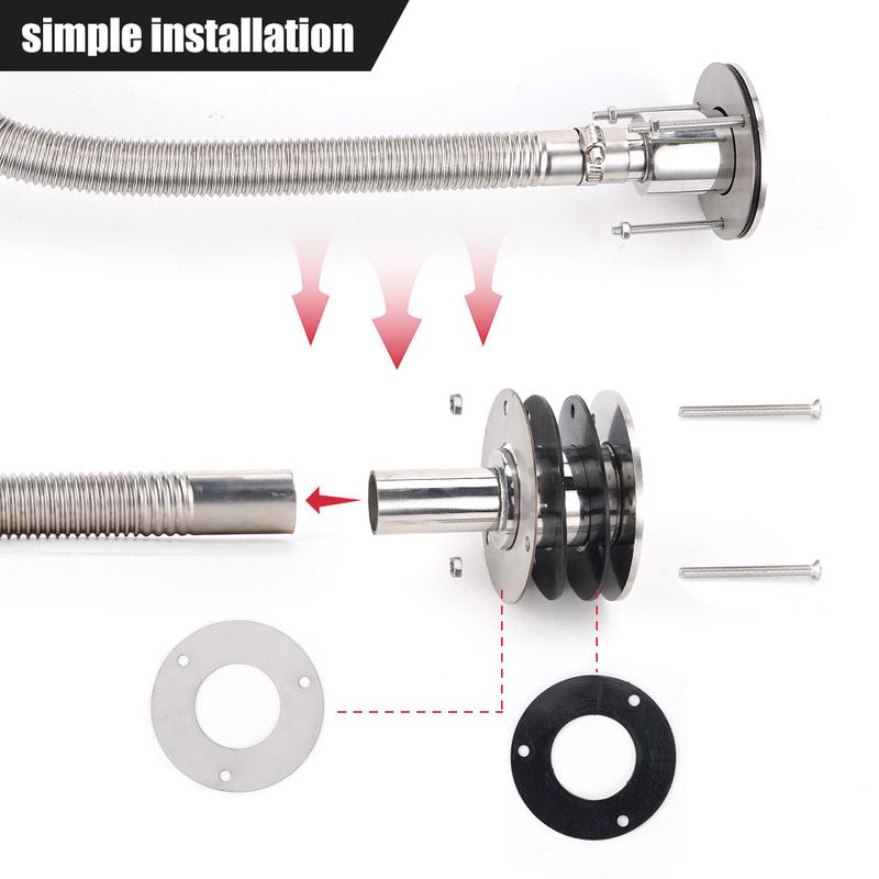 24mm Diesel Heater Exhaust Pipe Kit Stainless Steel Straight/Bend 60cm Muffler For Webasto Eberspacher Planar Car Truck Marine