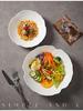 Conjunto de Pratos de Sopa e Salada de Cerâmica Branca - Louça de Mesa Estilo Ocidental para Casa e Hotel