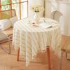 Pastoral Small Fresh Cotton Jacquard Print Cream Flower Rectangular Tablecloth Coffee Table Dining Table Cloth Cover Towel