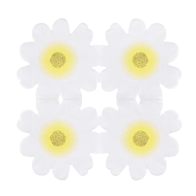 Jednorázový párty ubrousek ve tvaru květiny s dvojitou vrstvou 20 kusů/balení