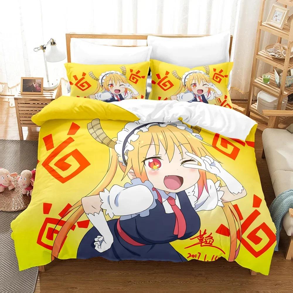 3D Print Miss Kobayashis Dragon Maid 3D Duvet Cover Bedding Set Comforter Linen Pillowcases Home Decor Single Double King Queen