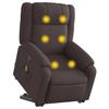 VidaXL Recliner Massage Chair Dark Brown Fabric 3205219