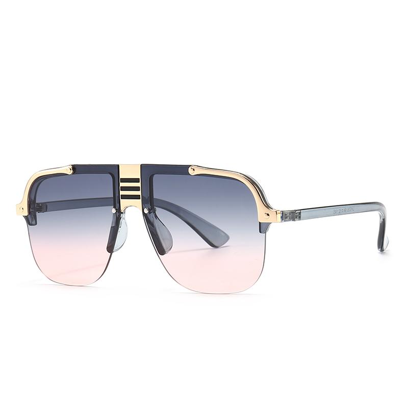 H008  Flat-Top Large-Frame Sunglasses Modern Charming Trendyy Street Style Sunglasses Ins Style Women
