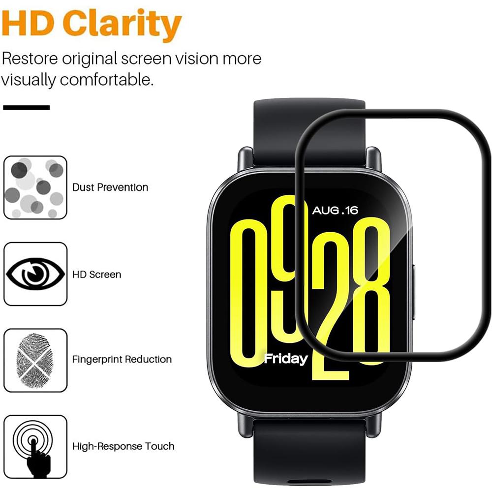 For Xiaomi Redmi Watch 5 Lite Watch Film Anti-Scratch Film PET 3D Smartwatch Screen Protector