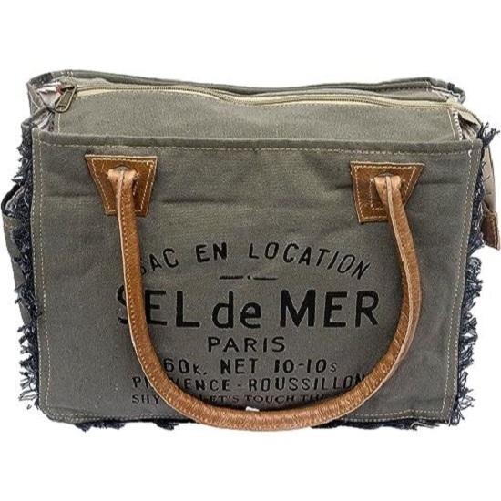 Набор из 2 кожаных ежедневников + сумки Сумка Sel De Mer из переработанного холста — фото 4