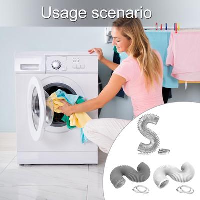 Air Ducting Flexible Aluminum Dryer Vent Hose Dryer Hose with 2 Clamps for HVAC Ventilation Heating Cooling Exhaust