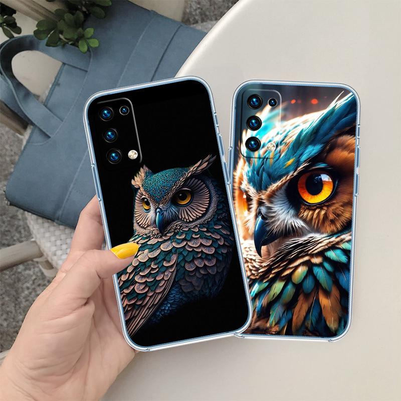 RP13 Cartoon Art Owl Transparent Phone Case for Motorola Moto Edge 20 30 40 50 S30 Fusion Ultra Pro Neo Lite + G200 G23