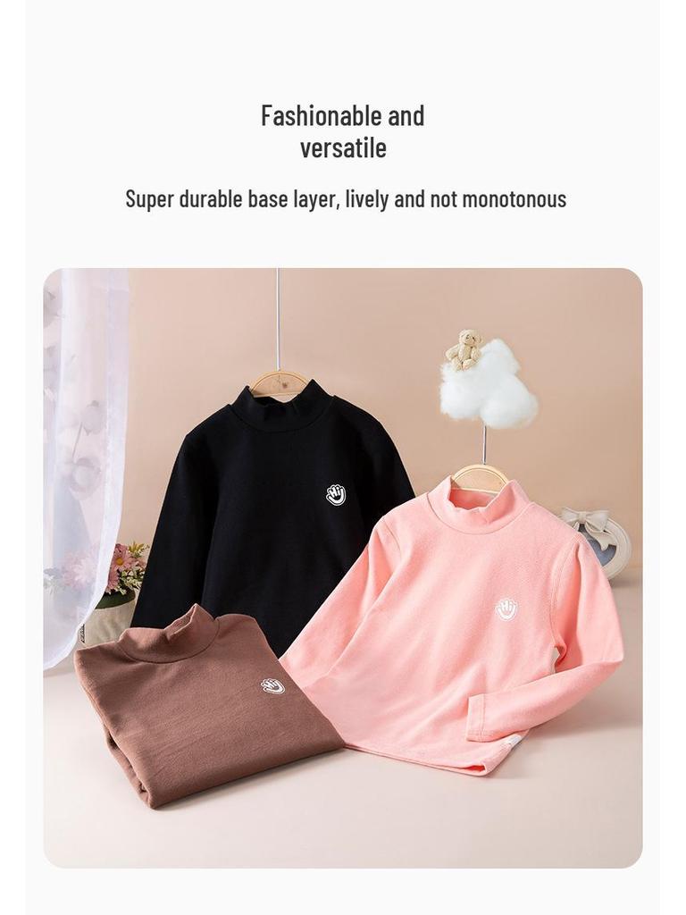 Shengte Shi Kids' Cotton Base Layer Warm Turtleneck Top for Fall/Winter
