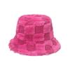 Unisex Bucket Hat Striped Women Men Fishing Fisherman Hat Autumn Winter Faux Fur Wool Outdoor Warm Panama Cap