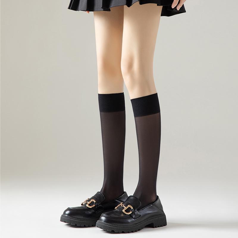Women's Summer Slimming Anti-Slip Socks – Black & Nude Mid-Tube