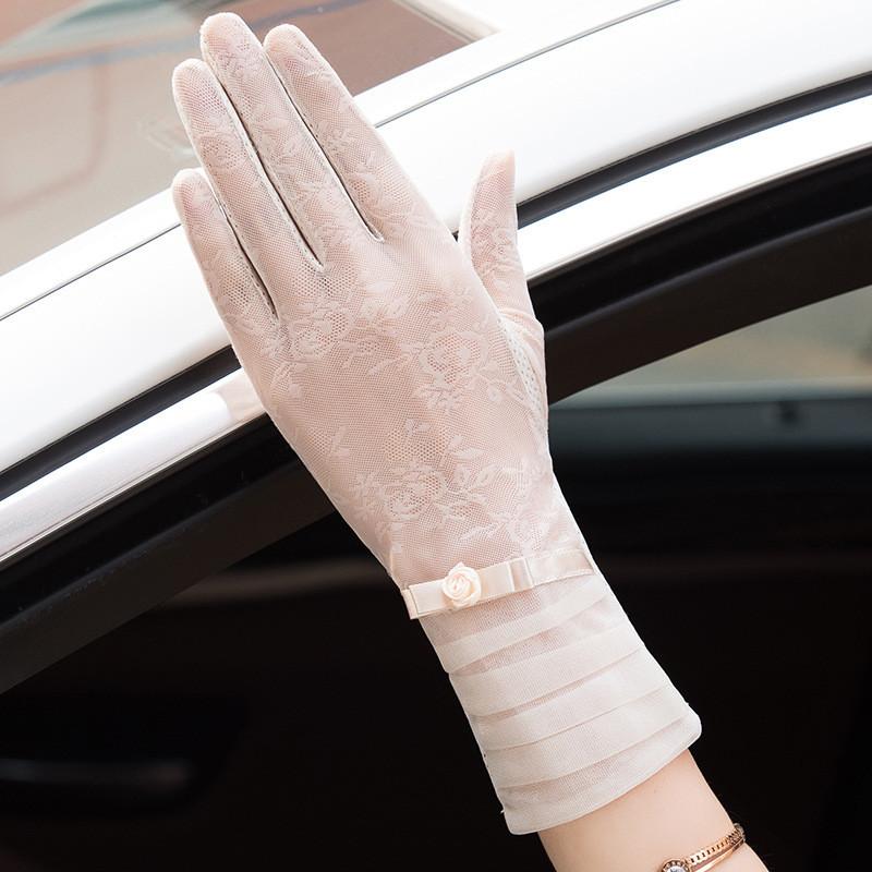 Womens Uv Sun Protection Gloves With Breathable Ice Silk For Driving And Outdoor Activities